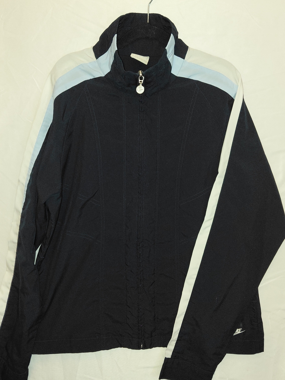 Nike Black Jacket with Light Blue and White Stripes #2562